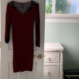 Guess red and black knit dress